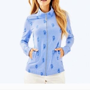 Lilly Pulitzer Blue Bennett Zip Up Jacket  Sz XS